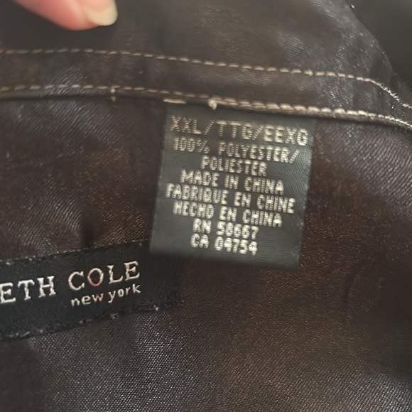 Kenneth Cole Black Satin Shirt XXL - Picture 9 of 13